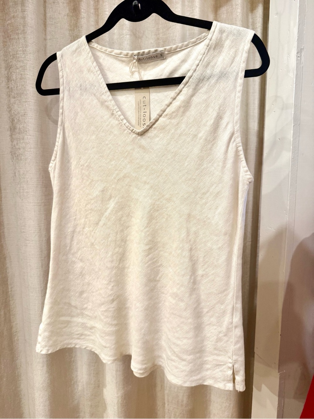 cut loose Cream V-Neck Tank Top